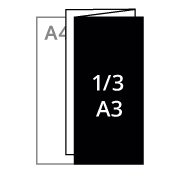 A3 folded to1/3 A3 (6pp)
