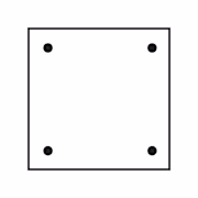 4 holes in the corners (5mm)